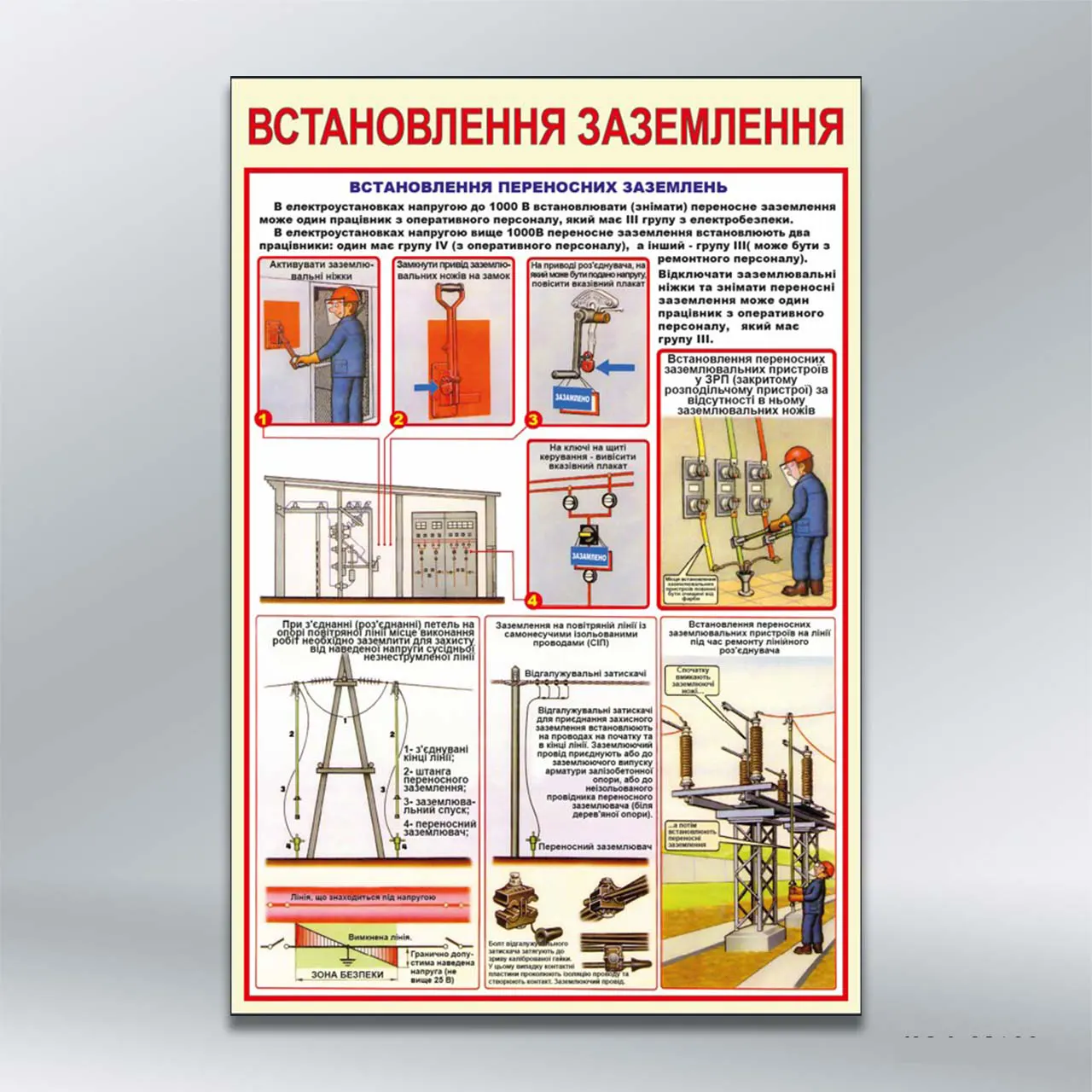 Стенд Встановлення заземлення 410х610 мм ПВХ 3 мм без лам