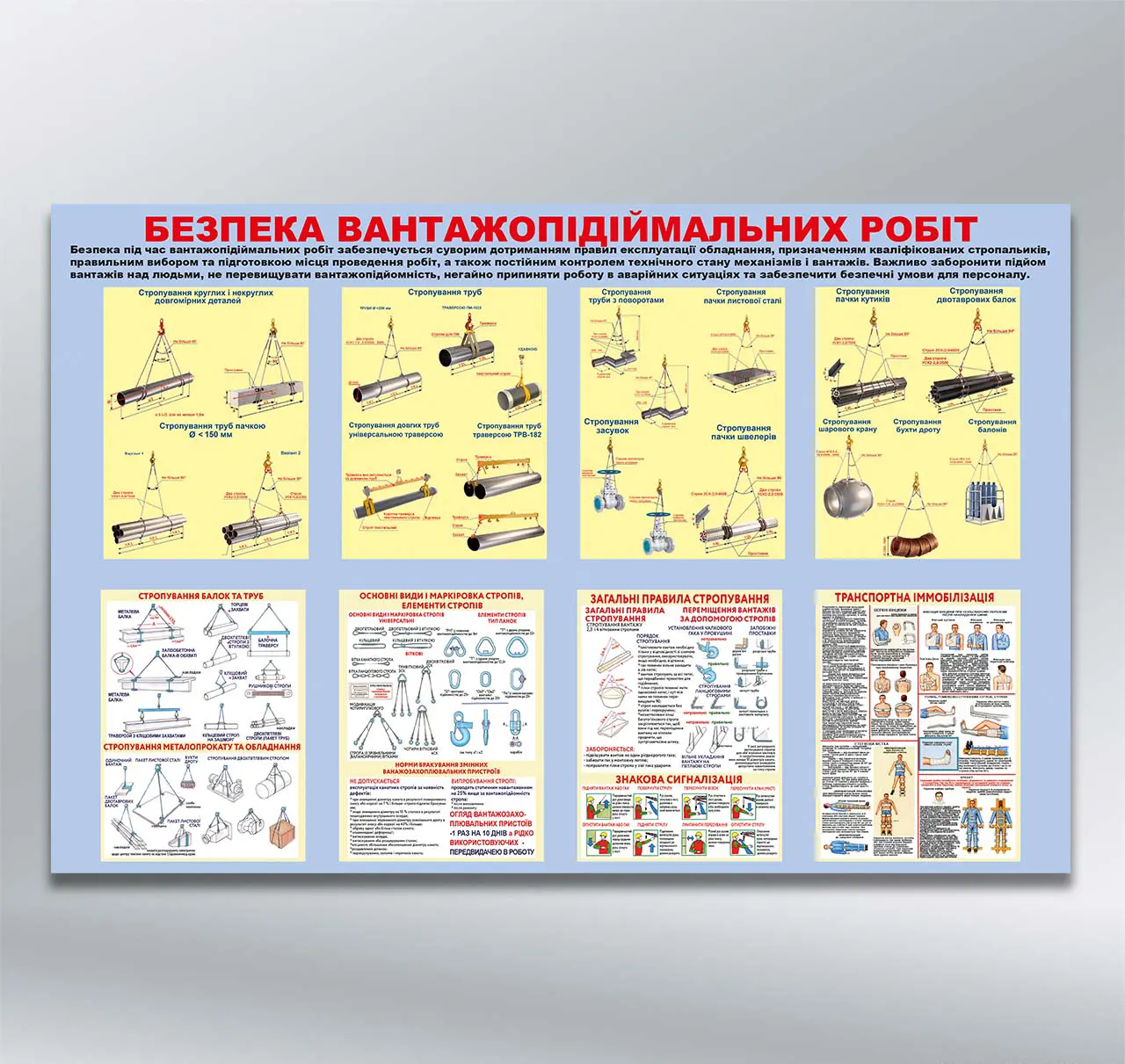 Стенд Безпека вантажопідіймальних робіт 1220х800 мм ПВХ 3 мм без лам